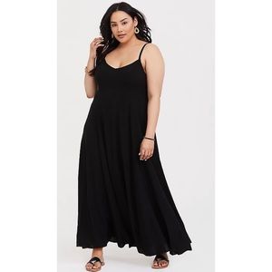TORRID Black Challis Trapeze Maxi Dress